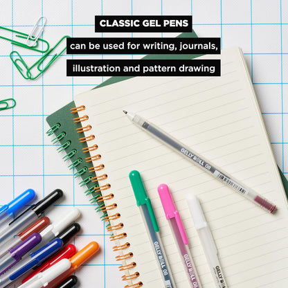 SAKURA Gelly Roll Classic Gel Pens, Opaque White Ink, Ass't Tips 05/08/10, 6 PK 57461