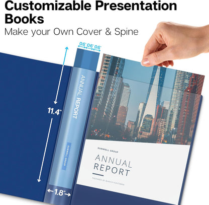 Dunwell Presentation Binder 24-Pocket, Displays 48 Pages, 8.5x11 Portfolio Binder with Plastic Sleeves, Storage and Organizer for Documents, Certificates, Projects, Photos (3 Pack, Black)