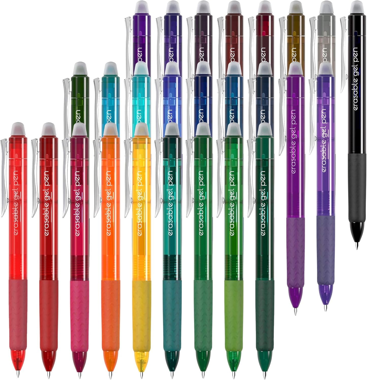 Vanstek 15 Colors Retractable Erasable Gel Pens Clicker, Fine Point(0.7), Make Mistakes Disappear, Premium Comfort Grip for Drawing Writing Planner and School Supplies
