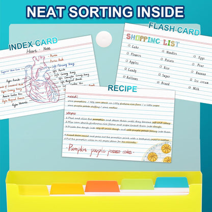 H4D 3x5 Index Card Case with 100 Heavyweight Ruled Index Cards and Dividers, Black