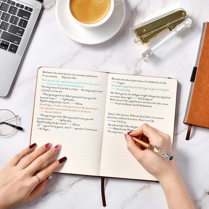 Lemome Grid Paper Notebook Hardcover Classic Notebook with Pen Holder - Page Dividers Presents 8.4 x 5.7 in