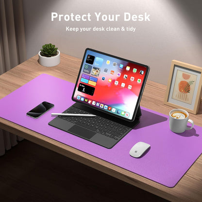 Aothia Leather Desk Pad Protector, Mouse Pad, Office Desk Mat, Non-Slip PU Leather Desk Blotter, Laptop Desk Pad, Waterproof Desk Writing Pad for Office and Home (Black,36" x 17") - Colors A