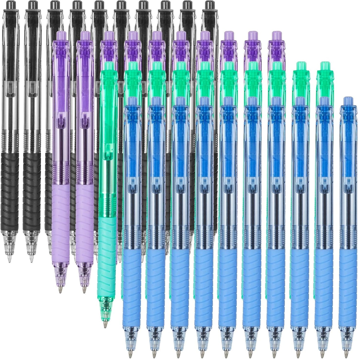 Sooez 40 Pack Bulk Pens Ballpoint, Smooth Writing Pens with Soft Grip, Retractable Black Ink Pens, Medium Point 1.0mm Pen for Journaling, Ballpoint Pen Office Supplies for Nurse, Server, Note Taking