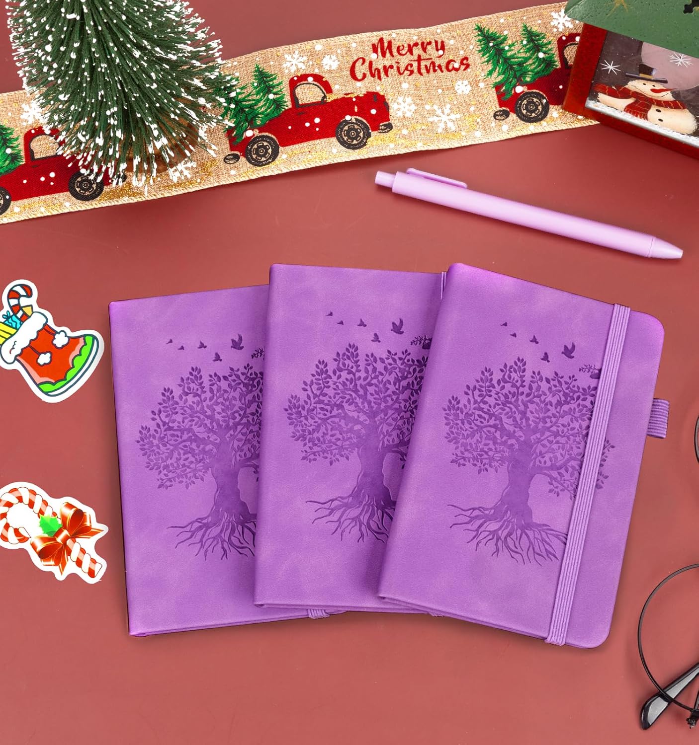 3 Pack Pocket Journaling Notebooks, A6 Small Notebook For Note Taking Journaling Notebooks Journals For Writing Mini Note Pads With Pen Holder 120 Pages 100 GSM Thick Paper(Nude, Brown, Forest Green)