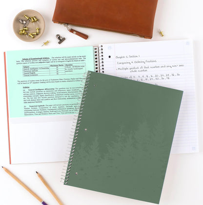 Five Star Spiral Notebook + Study App, 100 Sheets, 1 Subject, College Ruled Paper, Fights Ink Bleed, Water Resistant Cover, 820337-ECM, Purple, Pink, White & Green, 8-1/2" x 11", 4 Pack