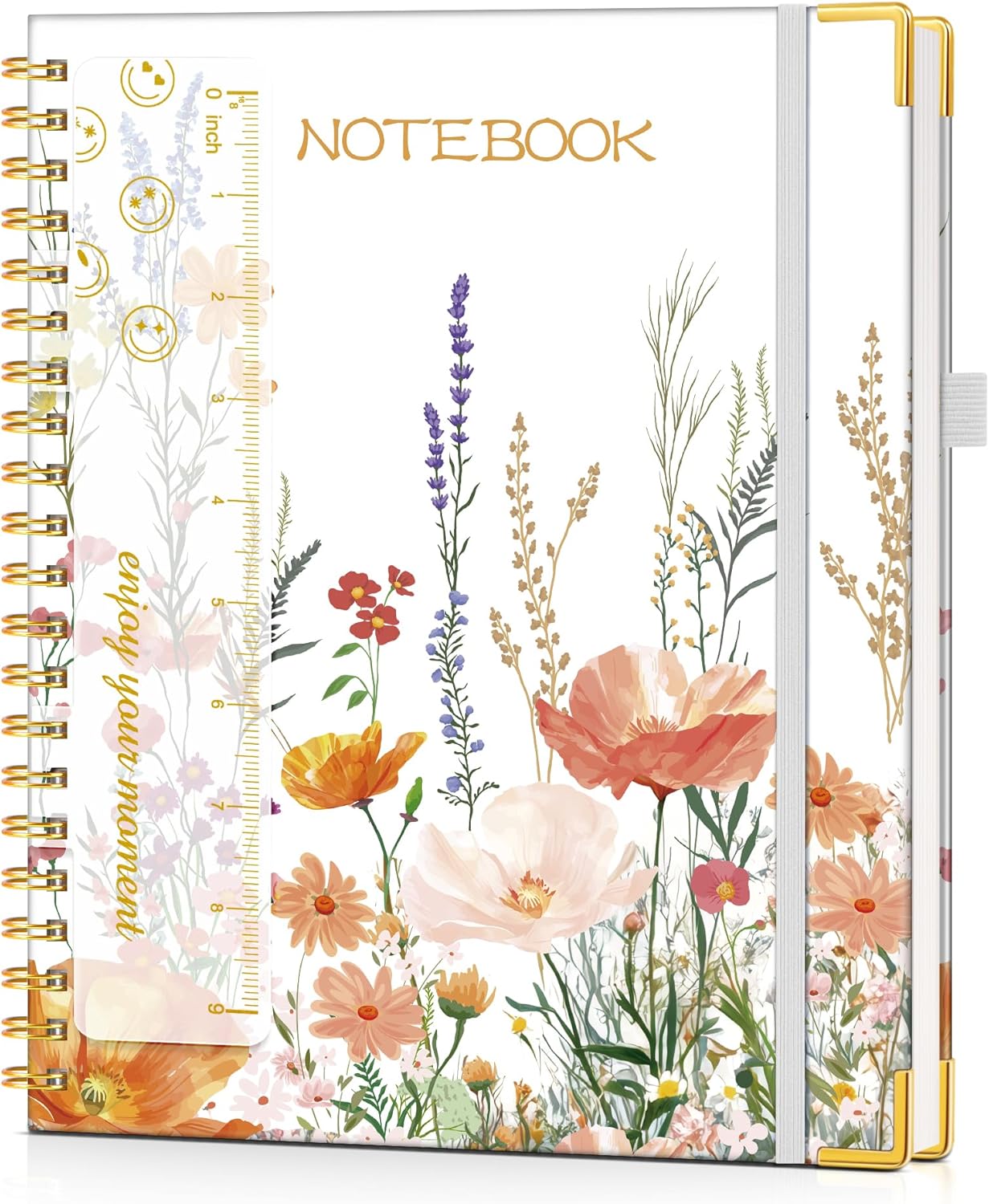 Hardcover Spiral Notebook Journal 8.5” x 11”, A4 Large Leather Notebooks for Women Men, Lined College Ruled Notebook, 50 Sheets/100 Pages, Spiral Bound Journals for Work School Note Taking, Green