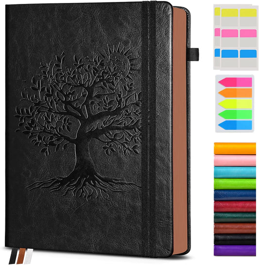 Vintage Leather Journal - 300 Page Lined Journal Notebook with Numbered Pages,A5 Notebook for Women Men,Travel Diary,Daily Journal for Writing, Note Taking, School & Work (5.8" x 8.3")