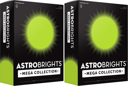 Astrobrights Mega Collection, Colored Paper, Neon Green, 625 Sheets, 24 lb/89 gsm, 8.5" x 11" - MORE SHEETS! (91672)