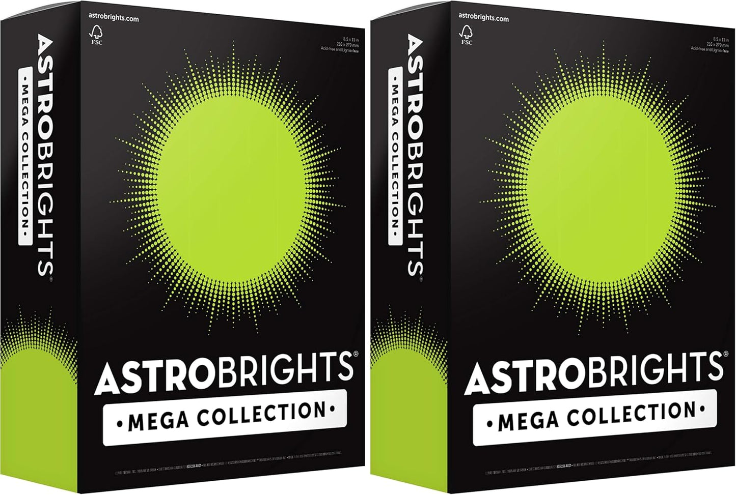Astrobrights Mega Collection, Colored Cardstock, Neon Green, 320 Sheets, 65 lb/176 gsm, 8.5" x 11" - MORE SHEETS! (91679)