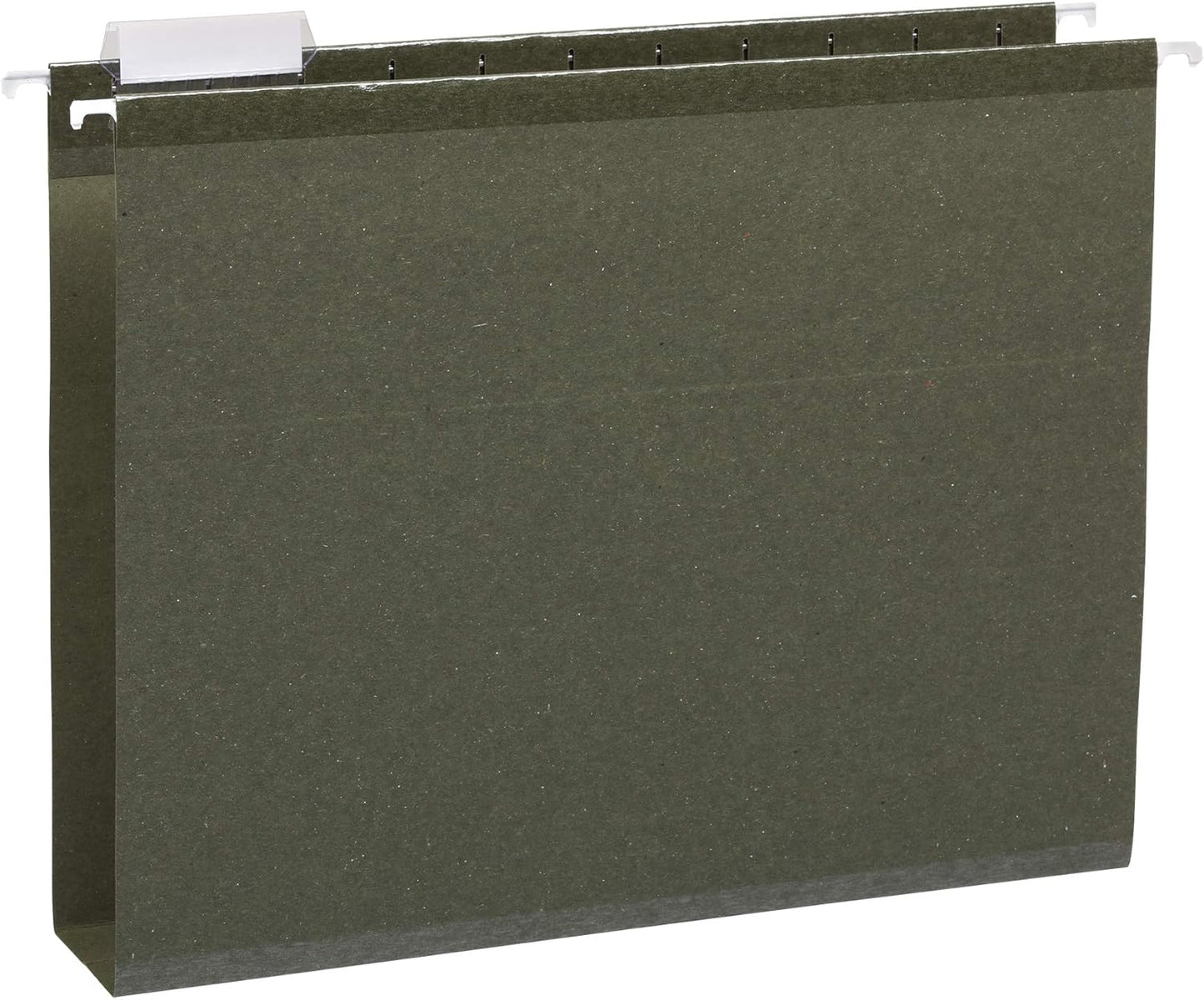 Amazon Basics Hanging File Folders, Letter Size, Standard Green, 1/5-Cut Adjustable Tabs, Reinforced Extra Capacity for Bulky Files, 25 Per Box