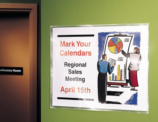 Avery Self-Adhesive Wall and Door Communication Display Protectors, 10 Clear Sleeves (74404)
