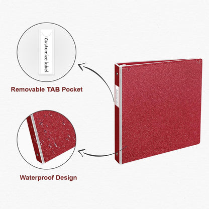 EYROZILL 3 Ring Binders 1 Inch Round Rings Binder Gold Binder Holds 8.5" x 11" Letter Size 300 Sheets, Waterproof, Gold
