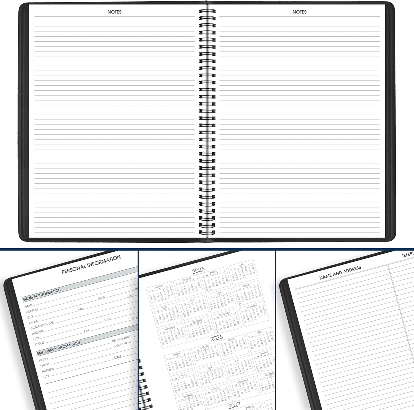 AT-A-GLANCE 2026 Appointment Book Planner, Weekly, 8-1/4" x 11", Large, Black (709500526)