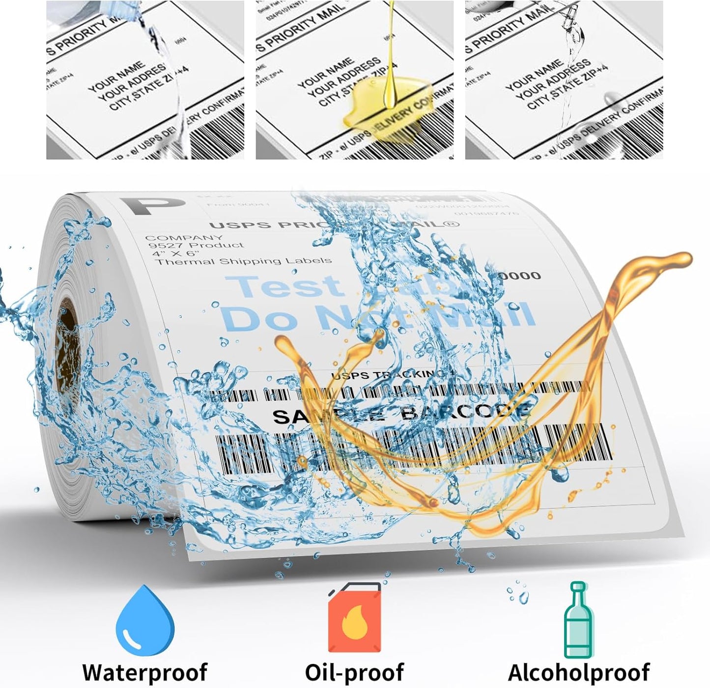 9527 Product Fanfold 4 x 6 Direct Thermal Labels White Perforated Shipping Labels, 500pcs per Stack,1 Stack