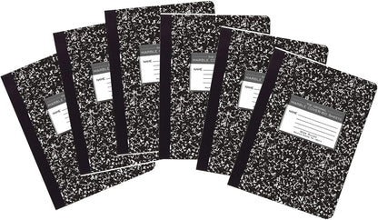 ROARING SPRING Hard Cover Composition Notebook, 4 Pack, Blue Marble Comp Book, 9.75″ x 7.5″, Unruled Blank Paper, 100 Sheets (200 Pages), Made in USA