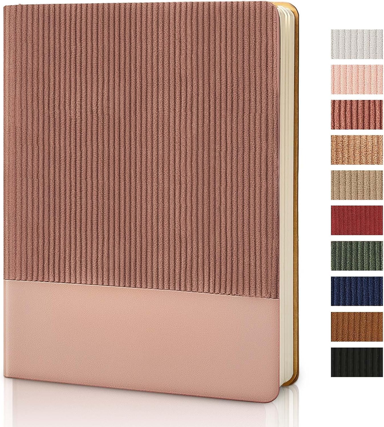 Lined Journal Notebook for Work College Ruled Note Book 5.79"x8.27"A5 PU Leather Daily Journaling 216 Pages for Women Men Writing Home School Supplies Business (Dark Green)