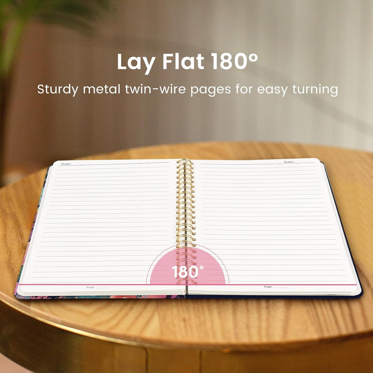 Taja Lined Spiral Notebook Journal for Women A5(5.8" × 8.3"), Cute Hardcover Notebook for Work, School & Note Taking, Pretty College Ruled Journal for Writing, 140 Pages, Sunset