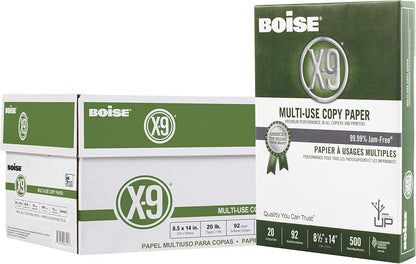 Boise X-9 Multi-Use Printer & Copy Paper, 5 Reams, White, Ledger (11in x 17in), 2500 Sheets Per Case, 20 Lb, 92 Brightness