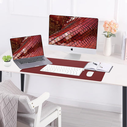Large Desk Mat 47.2" x 17" Leather Desk Pad Protector with Natural Cork & PU Leather, Non-Slip Office Desk Mat, Large Mouse Pad, Waterproof Desk Blotter pad for Office&Home(Black)