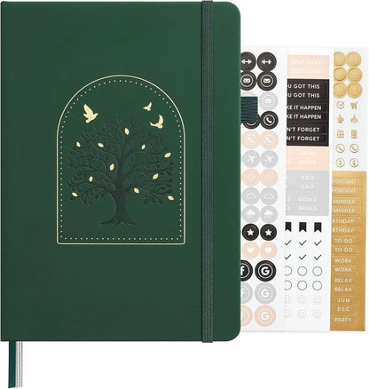 &And Per Se Lined Journal Notebook, 160 Pages, A5 5.7 x 8 inches College Ruled Thick Paper Notebook Journals for Writing, Hardcover Notebooks for Women Men Office School (1 Pack, Green) - Colors A