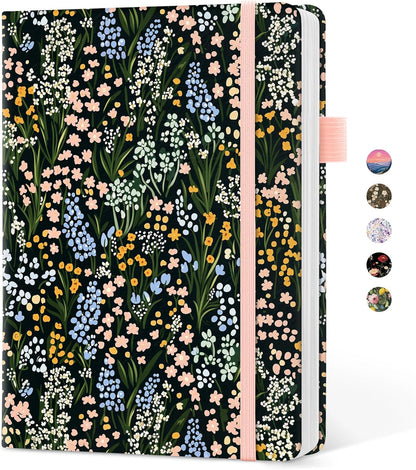 Taja Aesthetic Lined Journal for Women, Pretty 6" x 8" Notebook for Work & Note with 160 College Ruled Pages, Hardcover Leather Notebook for Journaling, Note Taking, Bible Study, Hummingbird