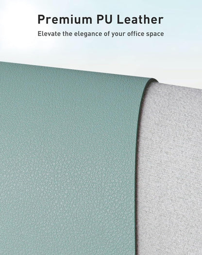 Aothia Non-Slip Waterproof PU Leather Desk Pad Protector for Mouse, Writing Desk, Office, Home, Laptop Blotter, 23.6" x 13.7", Black - Colors B