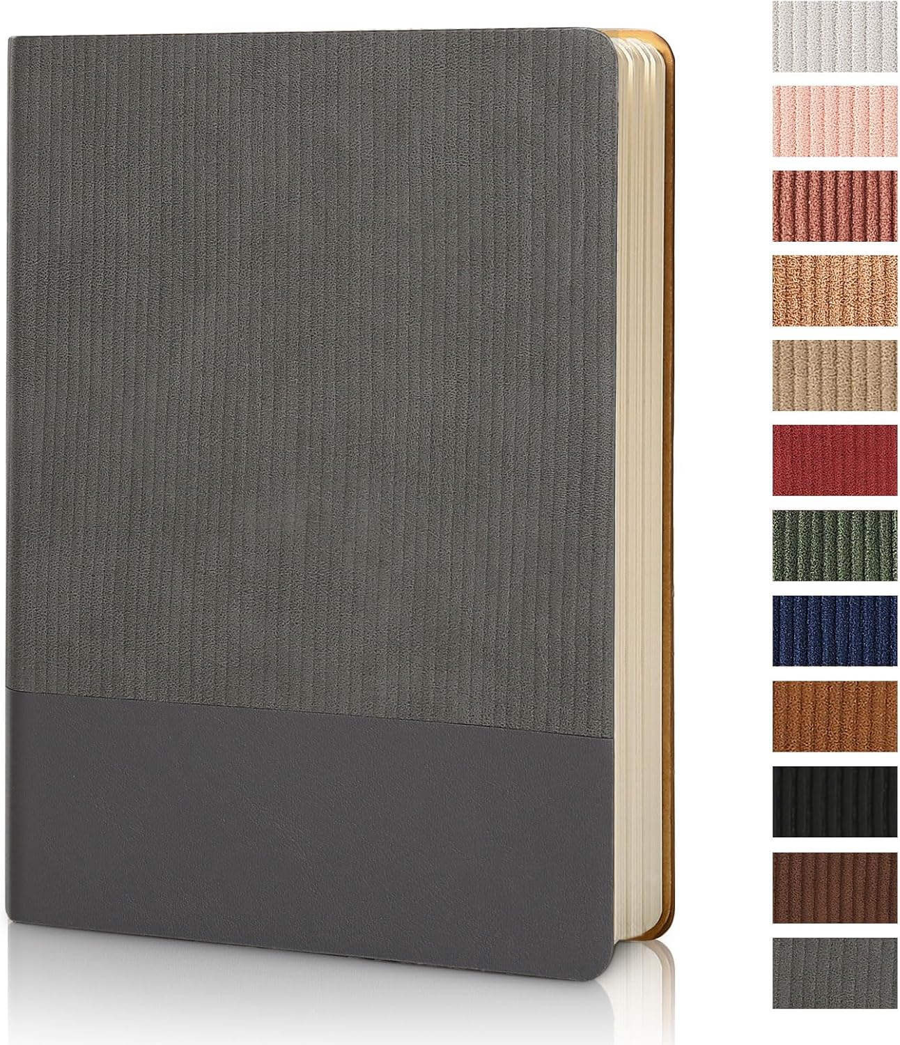 Lined Journal Notebook for Work College Ruled Note Book 5.79"x8.27"A5 PU Leather Daily Journaling 216 Pages for Women Men Writing Home School Supplies Business (Dark Green)