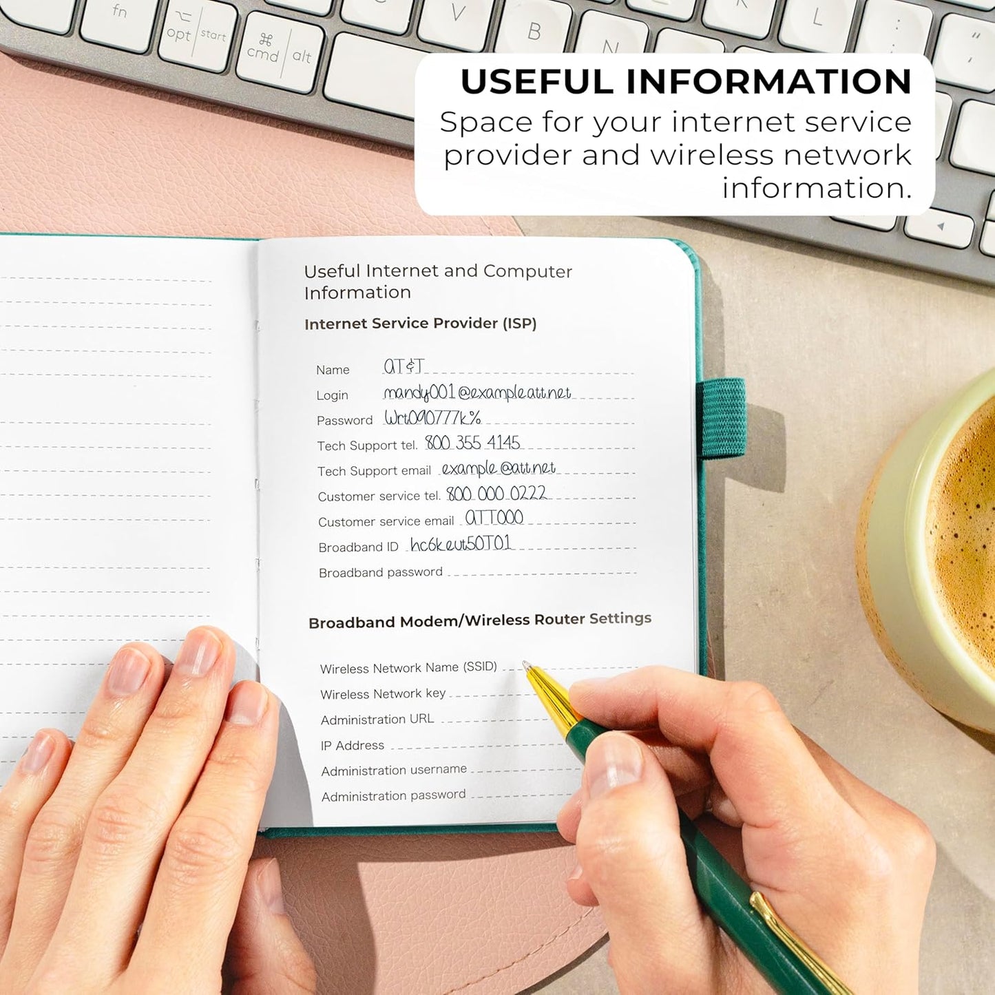 Clever Fox Password Book with alphabetical tabs. Internet Address Organizer Logbook. Small Pocket Password Keeper for Website Logins (Orange)