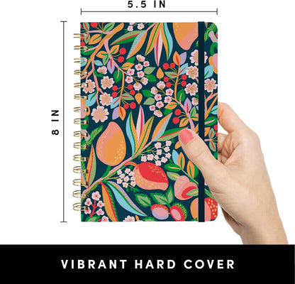 PAPERAGE Lined Spiral Journal Notebook, (Black), 160 Pages, Hardcover Journal for Women & Men, Medium 5.5 in x 8 in - 100 GSM, Thick Paper, Spiral Notebook for Work, School & Journaling