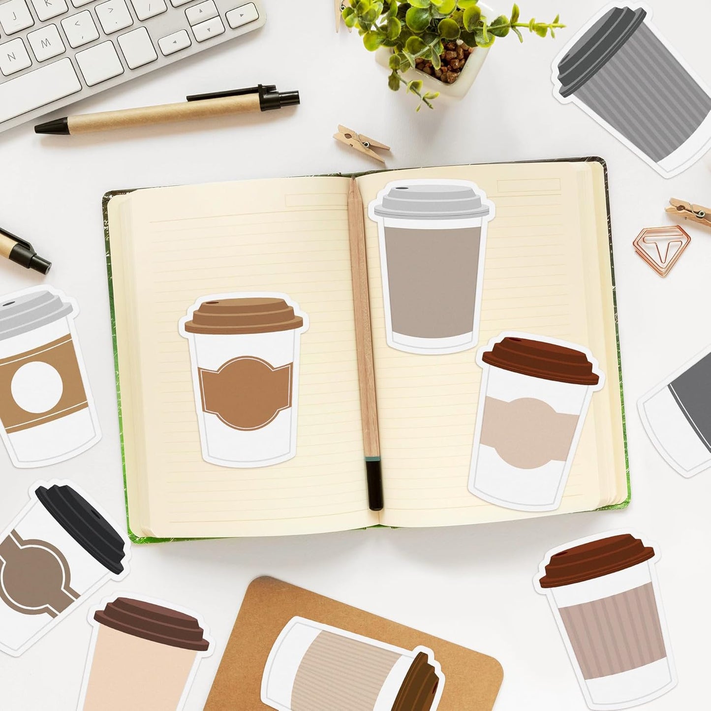 Xqumoi 30 Pack Teacher Sticky Notes - Funny Coffee Cup Self Sticky Notepads Writing Memo Pads for Teacher Appreciation Back to School Office Supplies Coffee Lover Gift Party Favors Goodies Bag Fillers