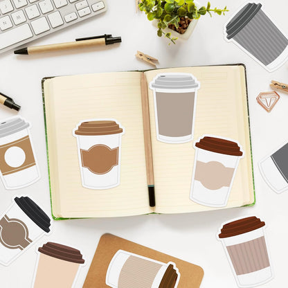 Xqumoi 30 Pack Teacher Sticky Notes - Funny Coffee Cup Self Sticky Notepads Writing Memo Pads for Teacher Appreciation Back to School Office Supplies Coffee Lover Gift Party Favors Goodies Bag Fillers