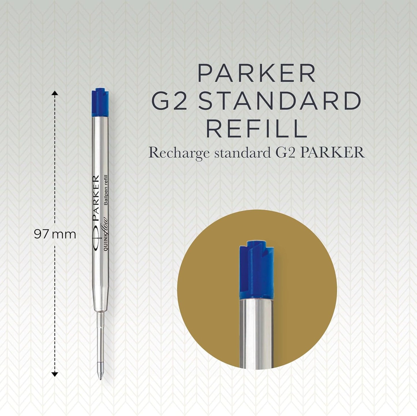 PARKER QUINKflow Ballpoint Pen Ink Refill, Fine Tip, Blue
