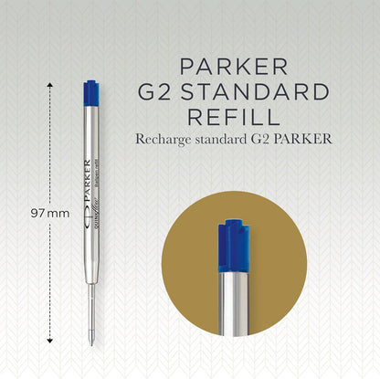 PARKER QUINK Long Fountain Pen Ink Refill Cartridges, Blue