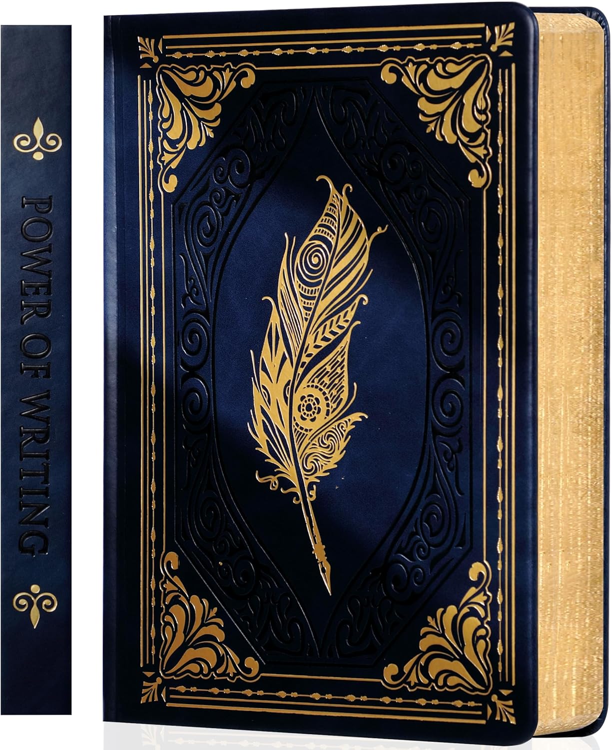 CAGIE 320 Pages Thick Hardcover Journaling Notebooks Vintage Leather Journal for Women Men A5 College Ruled Journals for Writing with Gift Box, 5.7 x 8.3 in, Blue