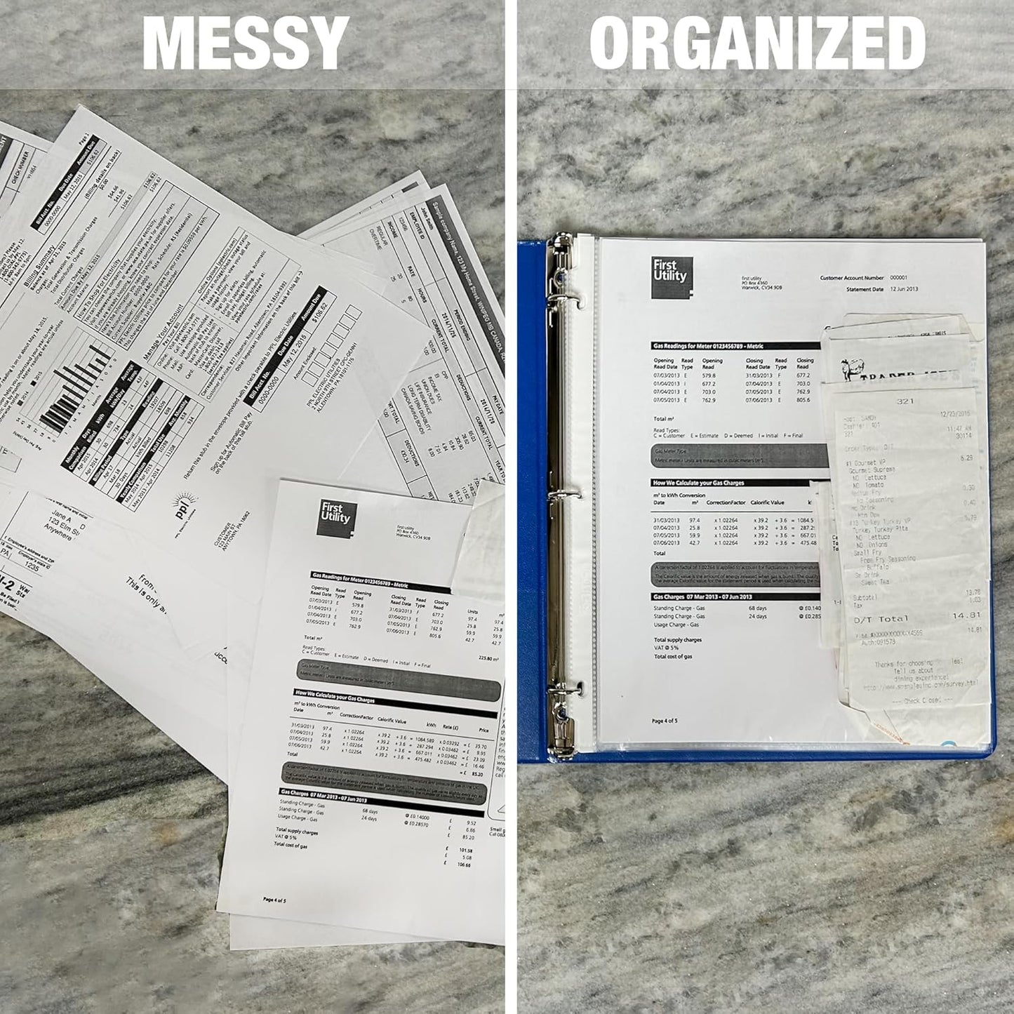 Samsill 50 Pack Sheet Protectors, 8.5x11 Inch Page Protectors for 3 Ring Binder, Standard Weight, Non-Glare Protector, Letter Size, Top Loading, Acid Free