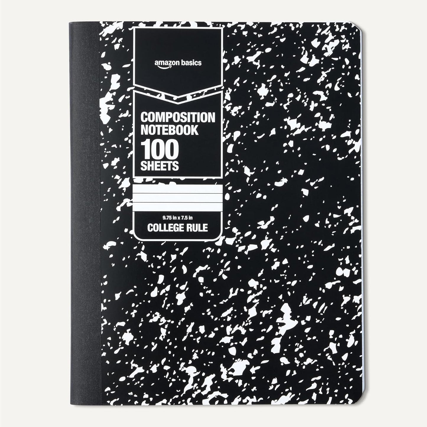 Amazon Basics Composition Notebook, College Ruled, 100 Sheets, 9.75" x 7.5", Assorted Marble Colors, 12-Pack