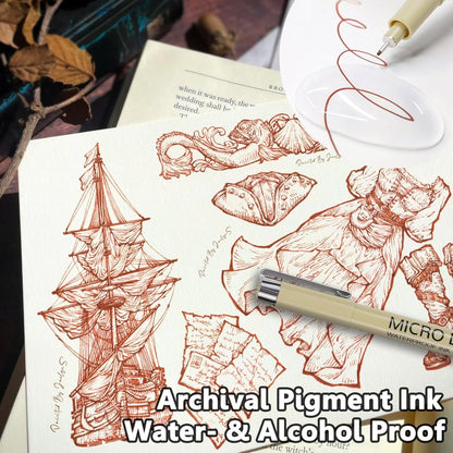 Muchcute Extra Fine Point Writing Pens:6 Black 0.25mm Ultra Thin Micron Pen 01 No Bleed Bible Journaling Study Supplies Annotation Smooth Waterproof Micro Line Tip Fineliner Gel Felt Ink Markers Stuff