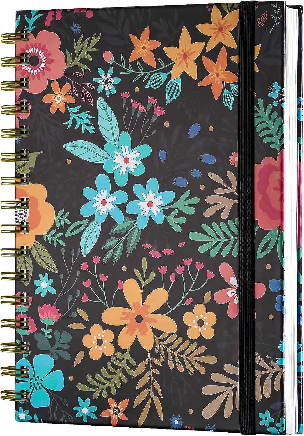 Spiral Notebook, 4 Pack A5 Lined Journal for Women, Hardcover Spiral Journal with 2 Pockets, College Ruled Notebooks, Cute Notebook for Office, School Supplies, Gifts (160 Pages, 6.3" x 8.46")