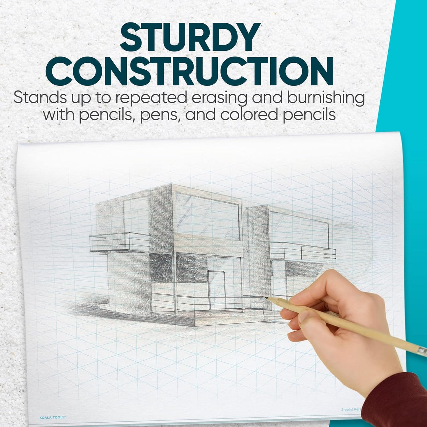 Koala Tools | Drawing Perspective (1 and 2-Point) Large Sketch Pad (1 Point - 9 x 12)