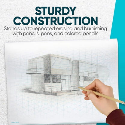 Koala Tools | Drawing Perspective (1 and 2-Point) Large Sketch Pad (1 Point - 9 x 12)