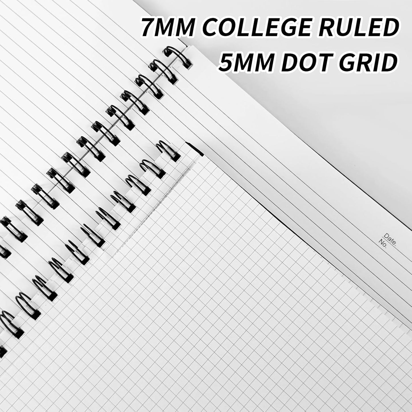 Large Lined Notebook Spiral Notebook 8.5" x 11"-4 Pack LINED Notebook 7mm Ruled Hardcover Notebook 120 Pages 100 GSM Thick Paper Notebook Hardcover Journal for School, Office,Study and Notes