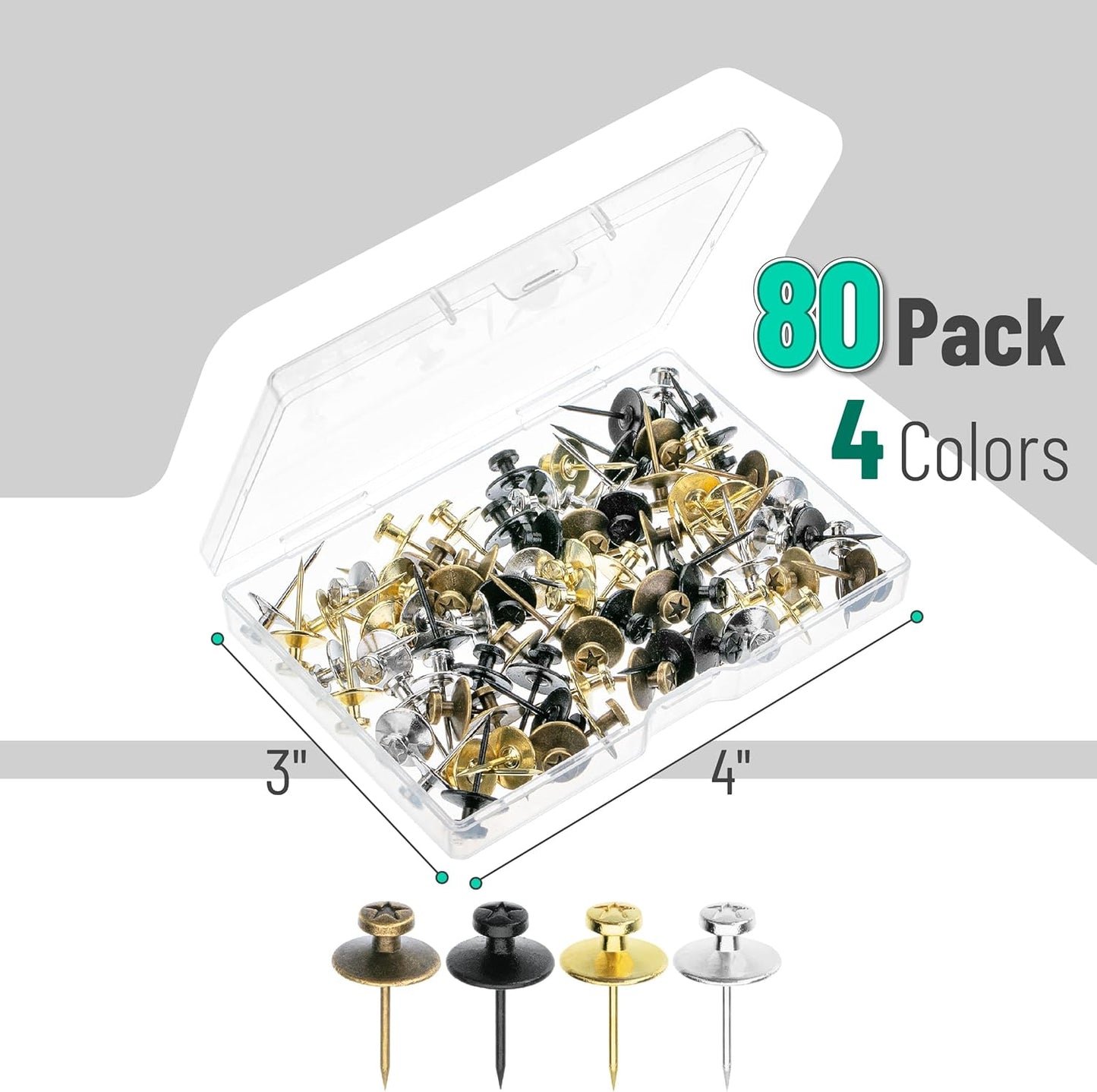 Mr. Pen- Double Headed Picture Hanging Nails, 50 Pack, Black, Push Pins for Wall