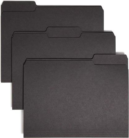 Smead Interior File Folder, 1/3-Cut Tab, Letter Size, Aqua, 100 per Box, Expandable File Folders for Filing Cabinet
