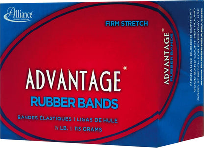 Alliance Rubber 26649 Advantage Rubber Bands Size #64, 1/4 lb Box Contains Approx. 80 Bands (3 1/2" x 1/4", Natural Crepe) Beige