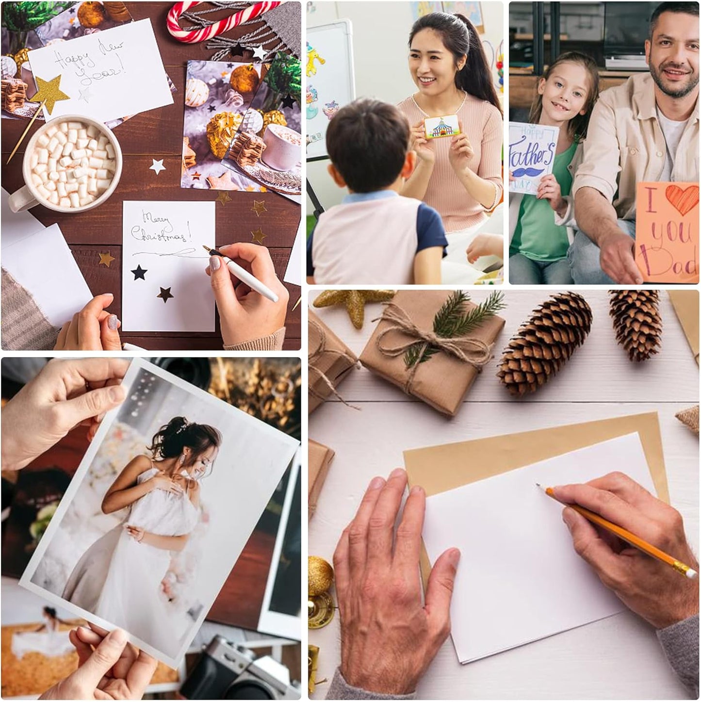 100 Pack 4x6 Cardstock Paper, 80lb White Blank Index Cards Thick Paper Heavyweight Cardstock for Printer, Postcards, Wedding Invitation, Thankyou Cards