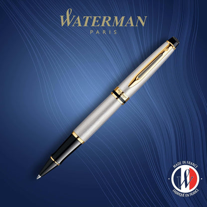 Waterman Expert Rollerball Pen, Gloss Black with 23k Gold Trim, Fine Point, Black Ink, Luxury Pen in Gift Box, Great Gift for Coworker