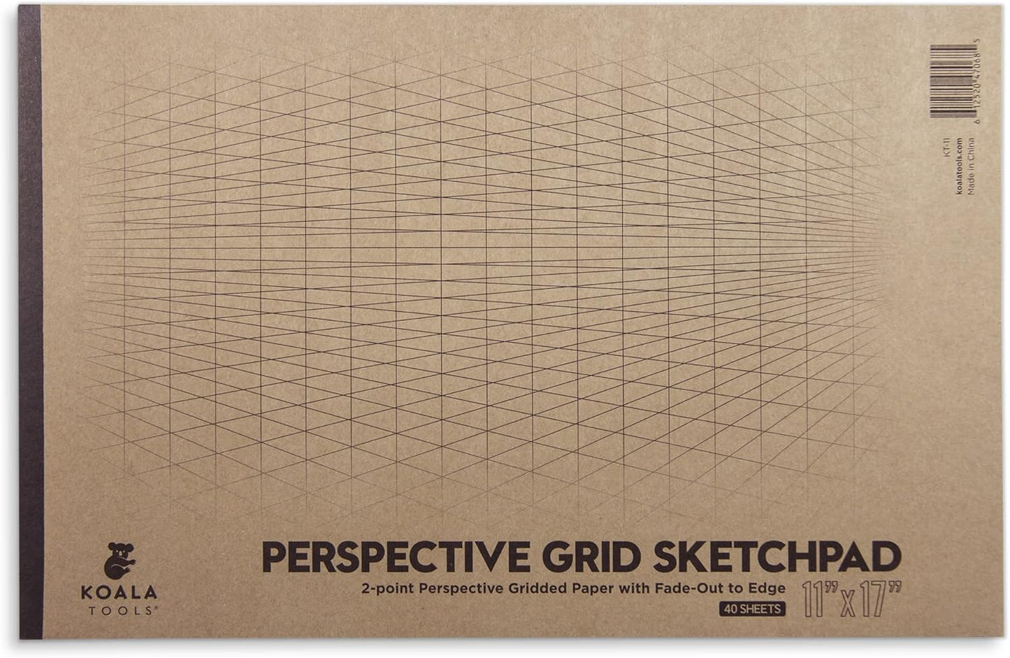 Koala Tools | Drawing Perspective (1 and 2-Point) Large Sketch Pad (1 Point - 9 x 12)