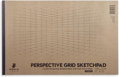 Koala Tools | Drawing Perspective (1 and 2-Point) Large Sketch Pad (1 Point - 9 x 12)