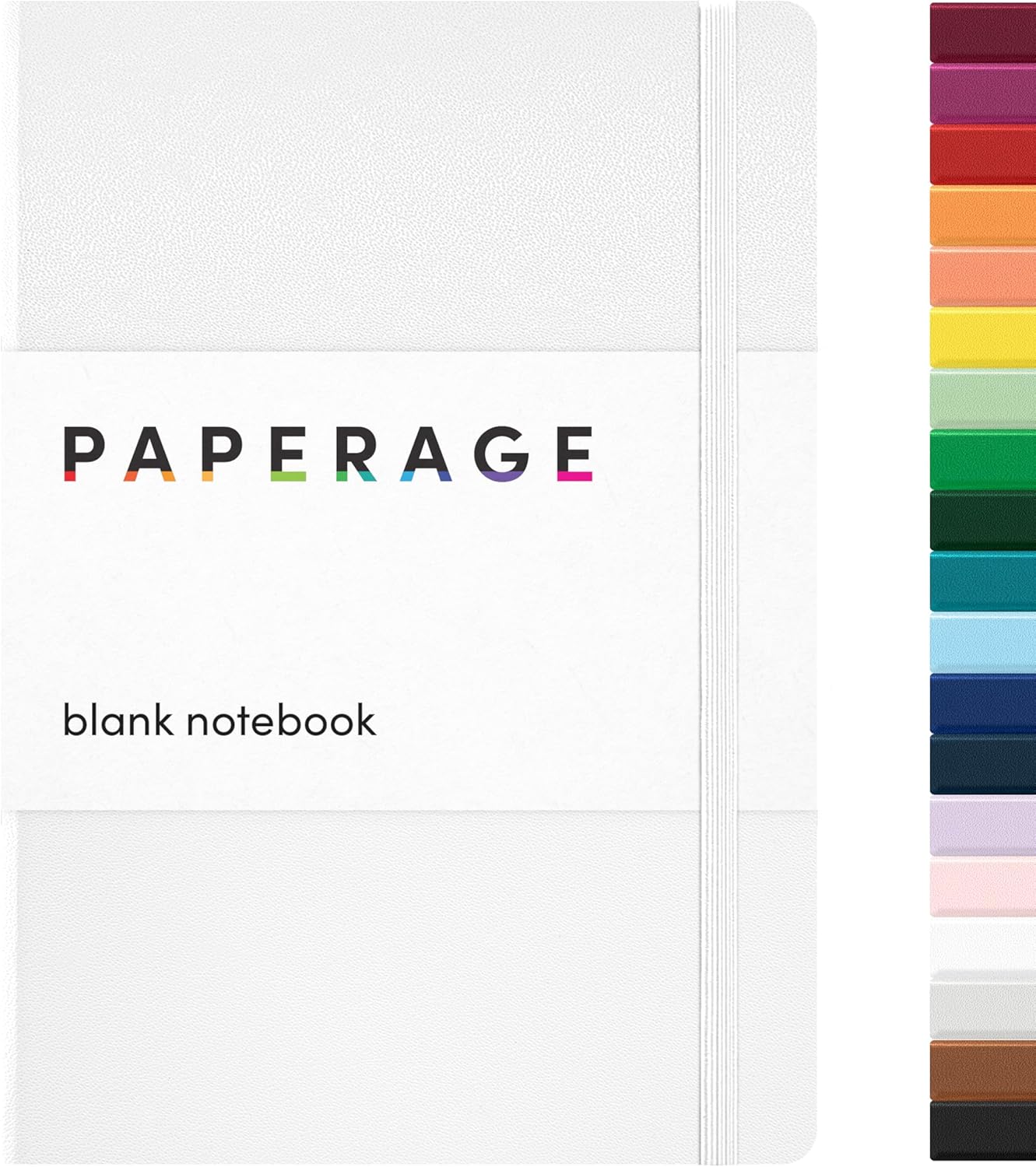 PAPERAGE Lined Journal Notebook, (Black), 160 Pages, Medium 5.6 in x 8 in - 100 GSM Thick Paper – Hardcover Journaling Notebook for Work, School & Note Taking