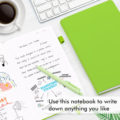 feela College Ruled Notebooks, 24 Pack Business Notebook Hardcover Lined Writing Journal with Pen Holder for Men Women Note Taking, with 24 Black Pens, 120 GSM, 5.1”x8.3”, A5, White